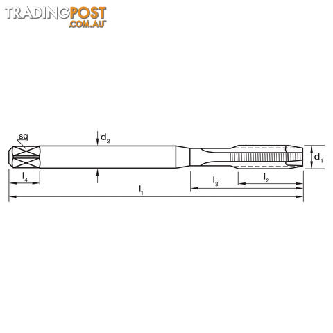 TAP T175 UNF 5-44 2B GUN N DIN2184-1 B HSSE TiN Sutton Tools T1750318 - photo 2 of 2