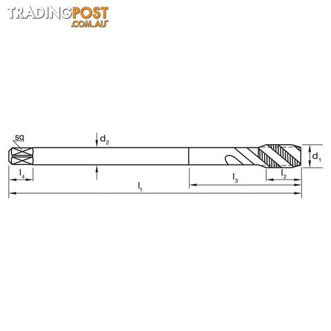 Tap T190 M 10x1.5 6H Spiral R40 N Din376 C HSSE Blu Sutton Tools T1901000 - photo 2 of 2