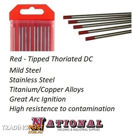 1mm 2% Thoriated Tig Tungsten Electrode Pack of 10