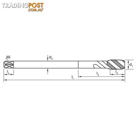 Tap T245 MF 22x2 6H Spiral R40 N Din374 C HSSE Sutton Tools T2452208 - photo 2 of 2