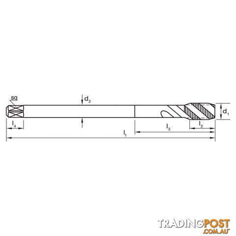 Tap T247 MF 16x1.5 6H Spiral R40 N Din374 C HSSE Blu Sutton Tools T2471607 - photo 2 of 2