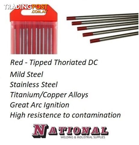 2.4mm 2% Thoriated Tig Tungsten Electrodes Pack of 10 T24TH