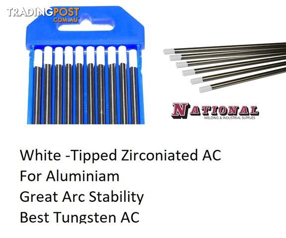 2.4mm 0.8% Zirconiated Tig Tungsten Electrode Pack of 10