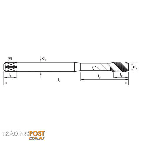 Tap T258 UNC 1/2-13 2B Spiral R40 N DIN2184-1 C HSSE Sutton Tools T2581270 - photo 2 of 2