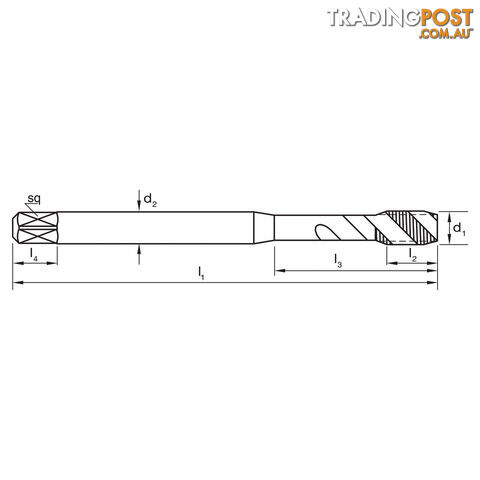 Tap T260 UNC 1/2-13 2B Spiral R40 N Din2184-1 C HSSE Blu Sutton Tools T2601270 - photo 2 of 2
