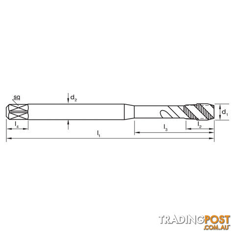 Tap T261 UNC 7/16-14 2B Spiral R45VA-DH Din2184-1 C HSSE Blu Sutton Tools T2611111 - photo 2 of 2