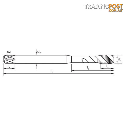 Tap T275 UNF 4-48 2B Spiral R40 N DIN2184-1 C HSSE Sutton Tools T2750284 - photo 2 of 2