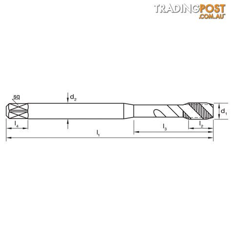 Tap T275 UNF 3/8-24 2B Spiral R40 N DIN2184-1 C HSSE Sutton Tools T2750953 - photo 2 of 2