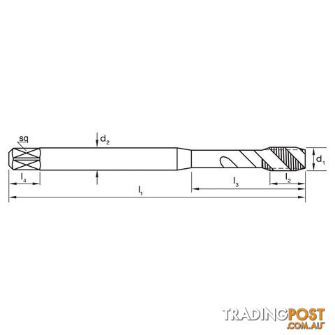 Tap T275 UNF 9/16-18 2B Spiral R40 N DIN2184-1 C HSSE Sutton Tools T2751429 - photo 2 of 2