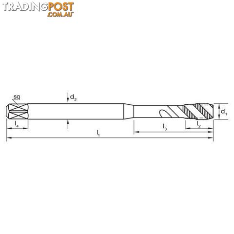Tap T276 UNF 3/8-24 2B Spiral R45 VA-DH Din2184-1 C HSSE Blu Sutton Tools T2760953 - photo 2 of 2