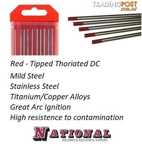 3.2mm 2% Thoriated Tungsten Electrodes Pack of 10 T32TH