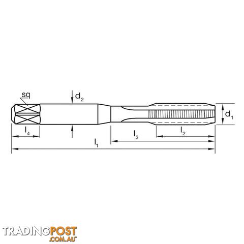 Tap T403 MF 6x0.75 6H Straight N ISO529 Bott HSS Sutton Tools T4030604 - photo 2 of 2