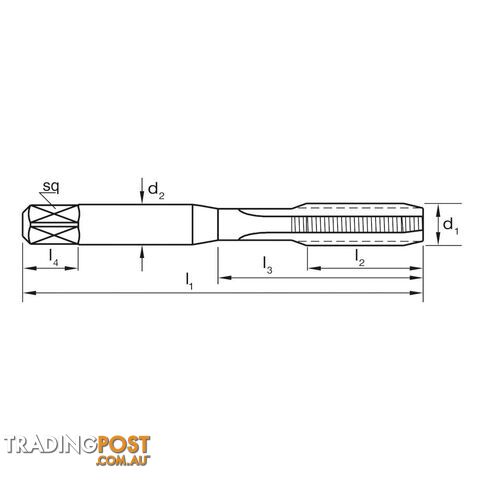 Tap T414 UNC 1/2-13 2B Straight N ISO529 Taper HSS Sutton Tools T4141270 - photo 2 of 2