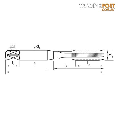 Tap T416 UNC 3/8-16 2B Straight N ISO529 Bott HSS Sutton Tools T4160953 - photo 2 of 2