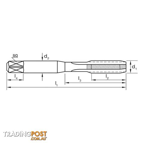 Tap T416 UNC 1-1/2-6 2B Straight N ISO529 Bott HSS Sutton Tools T4163810 - photo 2 of 2