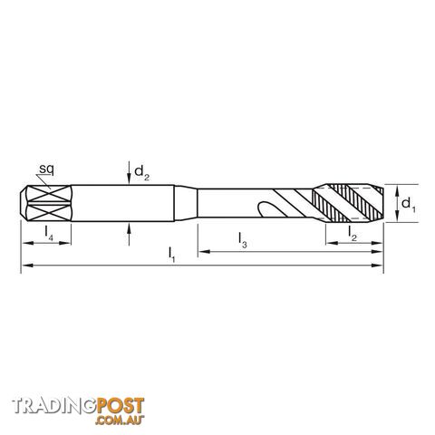 Tap T426 UNC 3/8-16 2B Spiral N ISO529 Bott HSSE BLU Sutton Tools T4260953 - photo 2 of 2