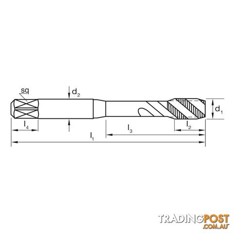 TAP T427 UNC 5/16-18 2B SPIRAL N ISO529 Bott HSSE TiN Sutton Tools T4270794 - photo 2 of 2