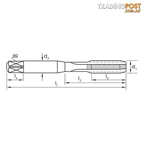 Tap T431 UNF 1/4-28 2B Straight ISO529 Taper HSS Sutton Tools T4310635 - photo 2 of 2