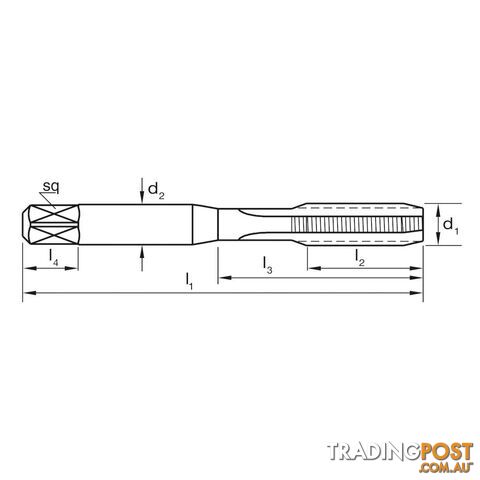 Tap T433 UNF 1/4-28 2B Straight ISO529 Bott HSS Sutton Tools T4330635 - photo 2 of 2