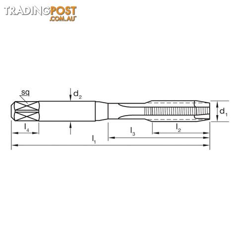 Tap T458 BSW 3/8-16 Z3 Gun ISO529 Inter HSSE Blu Sutton Tools T4580953 - photo 2 of 2