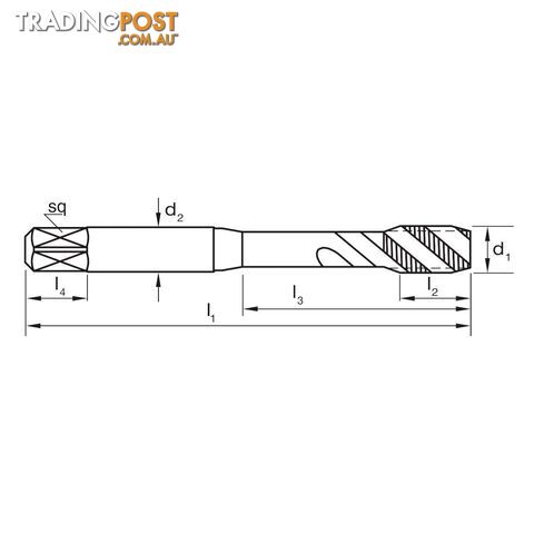 Tap T461 BSW 1/4-20 Z3 Spiral ISO529 Bott HSSE BLU Sutton Tools T4610635 - photo 2 of 2