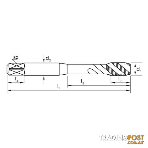 Tap T461 BSW 5/16-18 Z3 Spiral ISO529 Bott HSSE BLU Sutton Tools T4610794 - photo 2 of 2