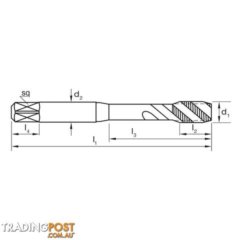 Tap T461 BSW 1/2-12 Z3 Spiral ISO529 Bott HSSE BLU Sutton Tools T4611270 - photo 2 of 2