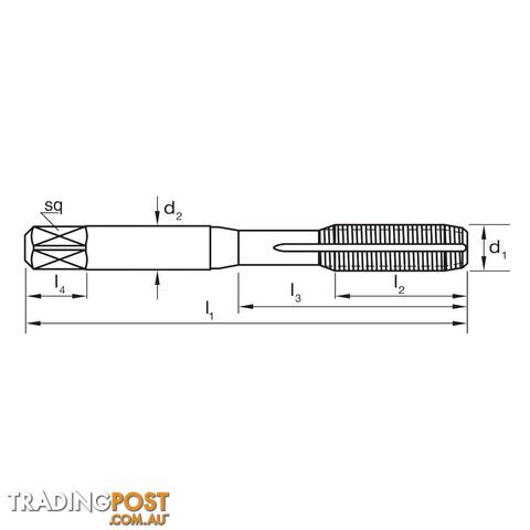 Tap T463 BSW 3/8-16 Z3 Forming ISO529 Bott HSSE Sutton Tools T4630953 - photo 2 of 2