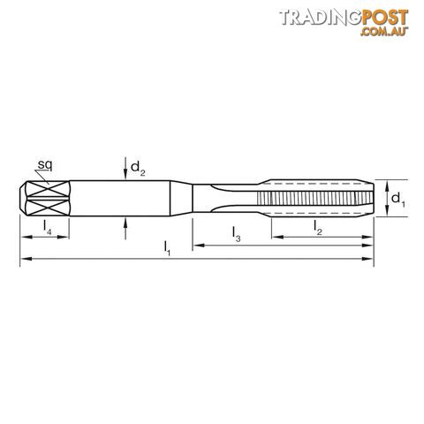 Tap T466 BSF 5/16-22 Z3 Straight ISO529 Taper HSS Sutton Tools T4660794 - photo 2 of 2