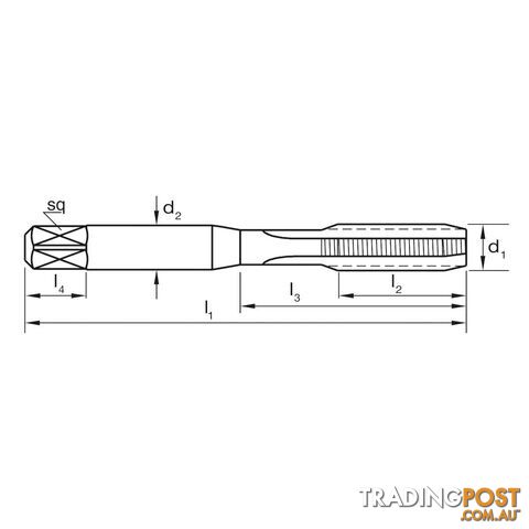 Tap T471 BA 1 Z3 Straight ISO529 Bott HSS Sutton Tools T4710530 - photo 2 of 2
