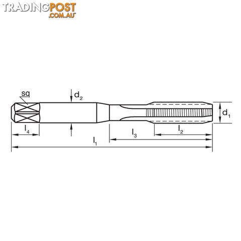 Tap T901 M 4.5x0.75 Set 3 Pce Straight ISO529 HSS Sutton Tools T9010450 - photo 3 of 3