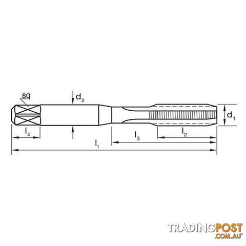 Tap T909 G 1/8-28 Set 3 Pce (BSPF) STR/FLT ISO2284 HSS Sutton Tools T9090973 - photo 3 of 3