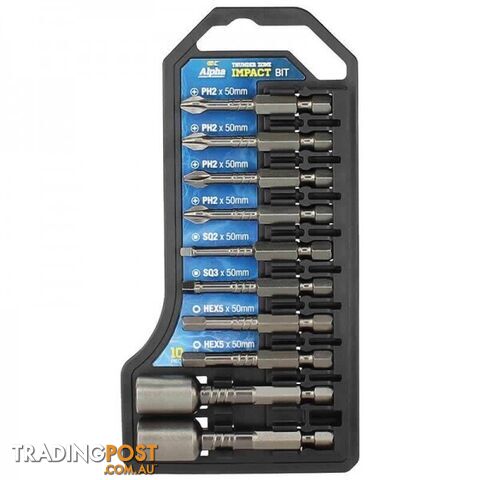 Thunderzone 10 Piece Impact Bit Set Alpha TBS10