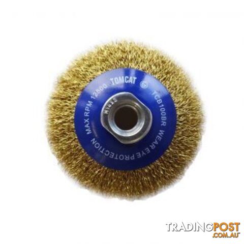 100mm Crimped Brass Wire Bevel Brush Josco TCB100BR