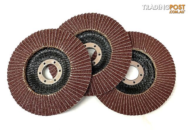 Flap Disc Aluminium Oxide 127mm 2 x 40 & 1 x 80 Grit Tomcat TDA127P Pack of 3