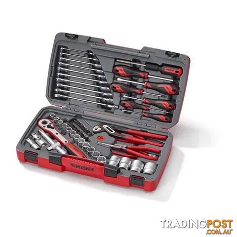 1/2" Drive Metric Socket & Tool Set 12Point 68-Pieces Teng Tools TE-T1268
