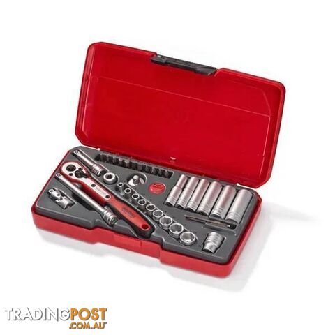 1/4" Dr. Metric Regular & Deep Socket Set 36-Piece Teng Tools TE-T1436