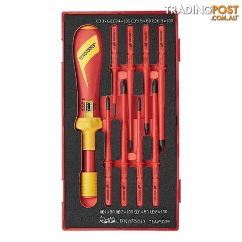 1000V VDE Torque Screwdriver Set 9-Piece TC-Tray (EVA) Teng Tools TE-TEAVSD09