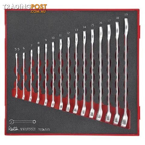 Combination Spanner Set 5.5-19mm 15-Piece TED-Tray Teng Tools TE-TED6515