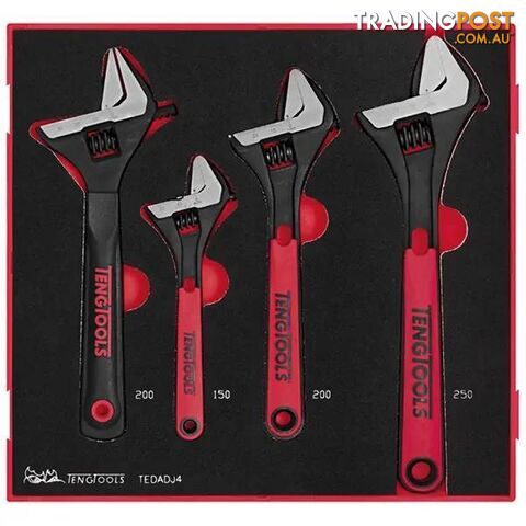 Adjustable Wrench Set 4-Piece TED-Tray TE-TEDADJ4