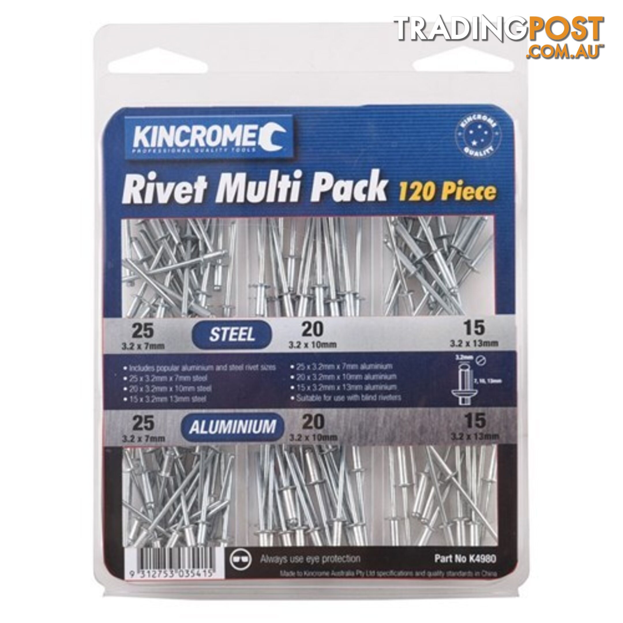 Rivet Multi Pack 120 Piece Kincrome K4980