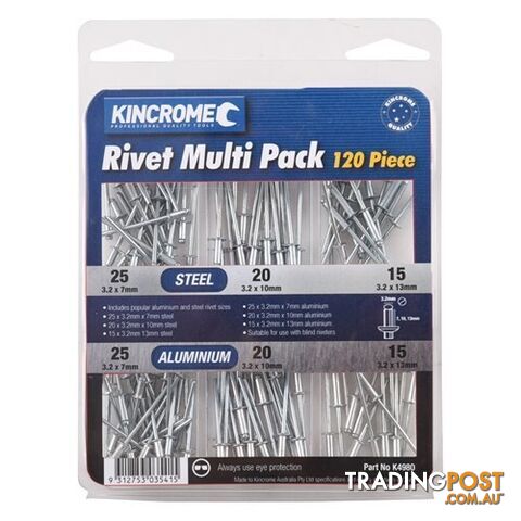 Rivet Multi Pack 120 Piece Kincrome K4980