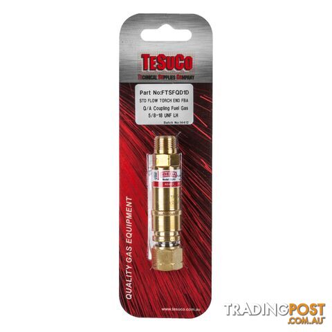 Flashback Arrestor Fuel Gas Std Flow Q/A Coupler Torch End FTSFQD1D