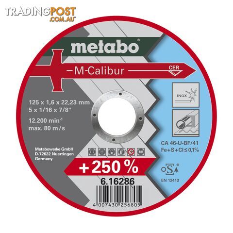 125 x 1.6 x 22.23 M-Calibur Inox Cutting Disc 616286000 Pack of 25