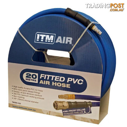 ITM Air Hose 10MM (3/8") X 20M Pvc Air Hose Comes With Couplers