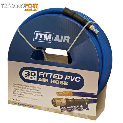 PVC Air Hose 10mm (3/8") x 30 Metres Comes With Couplers TM300-230