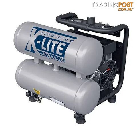 X-Lite Air Compressor Silent 2Hp Aluminium Twin Tank 16L Fad 125l/Min ITM...
