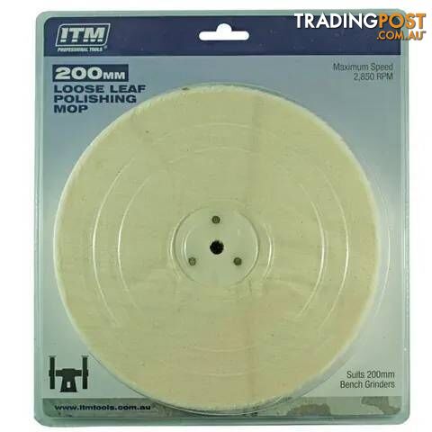 POLISHING MOP LOOSE LEAF, 50 FOLD, 200 X 25MM ITM TM405-002