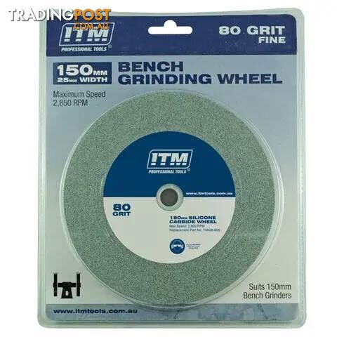 GRINDING WHEEL 150 X 25MM, 80 GRIT FINE ITM TM406-005