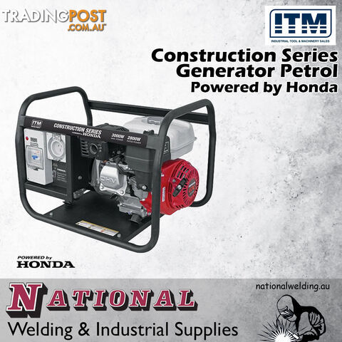 Construction Series Generator Petrol Powered by Honda GX200 Engine ITM TM522-3000 - photo 2 of 2